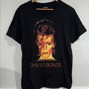 Old Navy Black David Bowie Graphic Tee medium unisex NeW